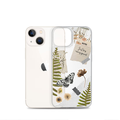 Boho Collage Clear iPhone Case