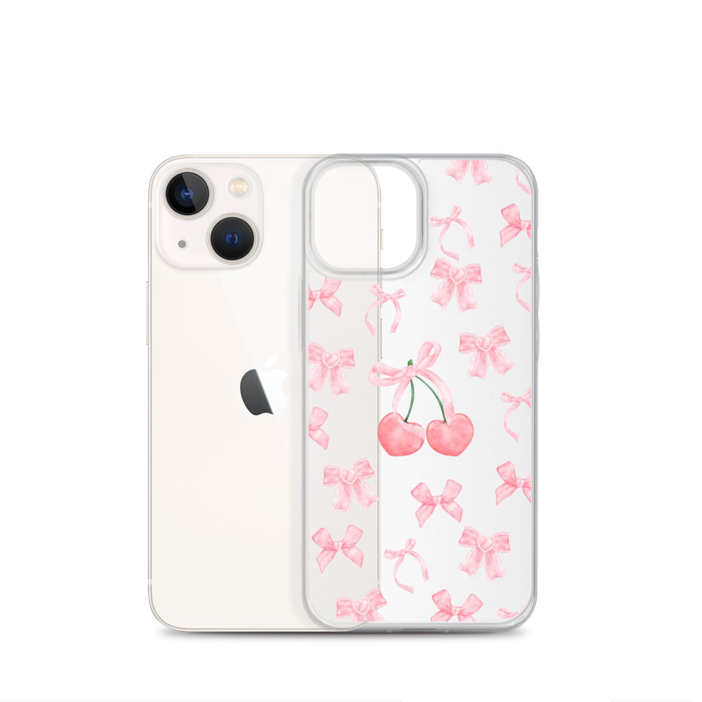 Cherry Bows Clear iPhone Case