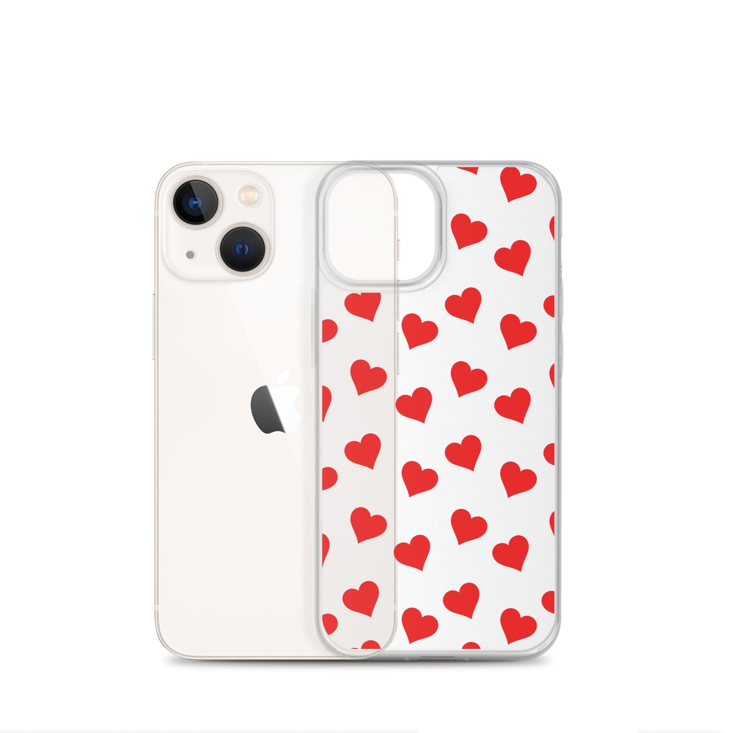 Red Hearts Clear iPhone Case