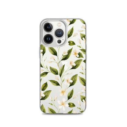 White Floral Clear iPhone Case iPhone 13 Pro