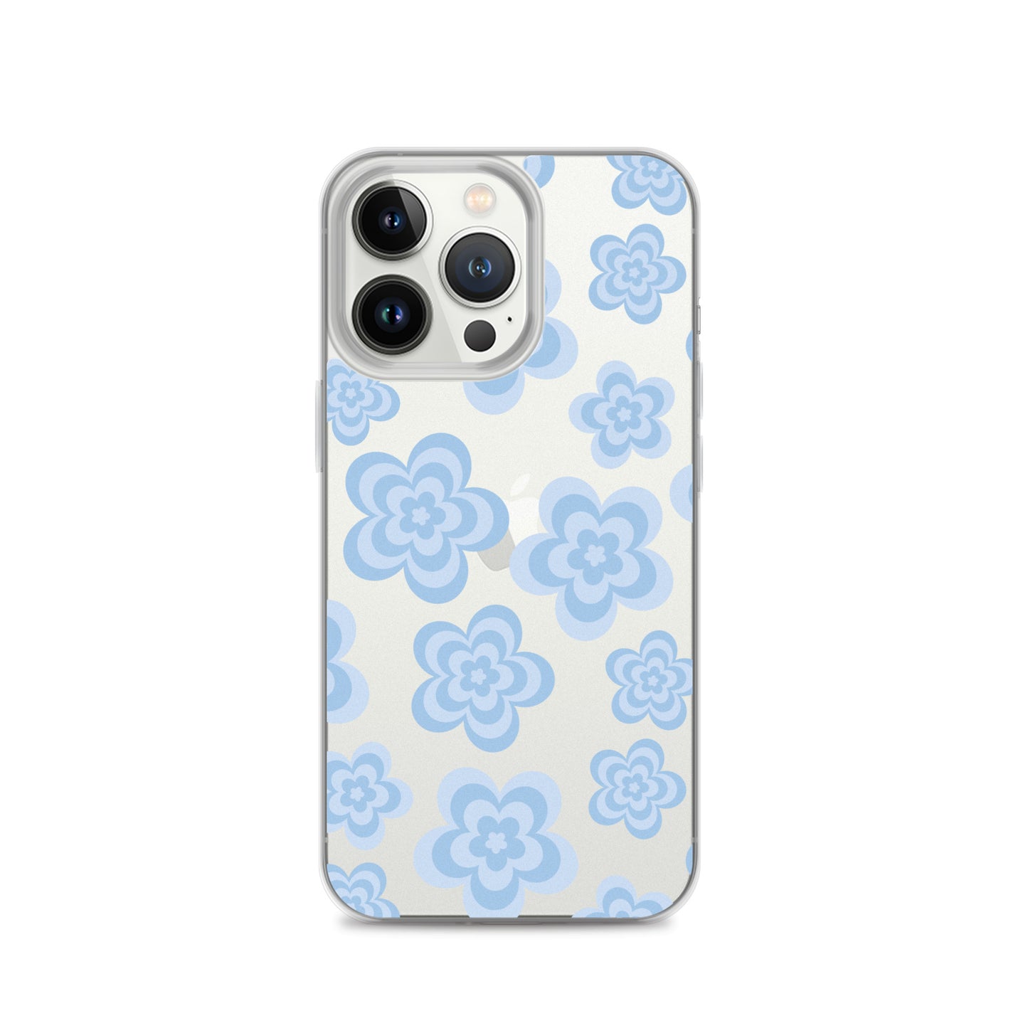 Blue Floral Clear iPhone Case iPhone 13 Pro