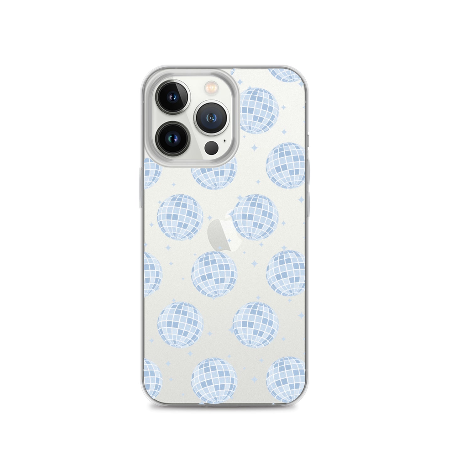 Blue Disco Balls Clear iPhone Case