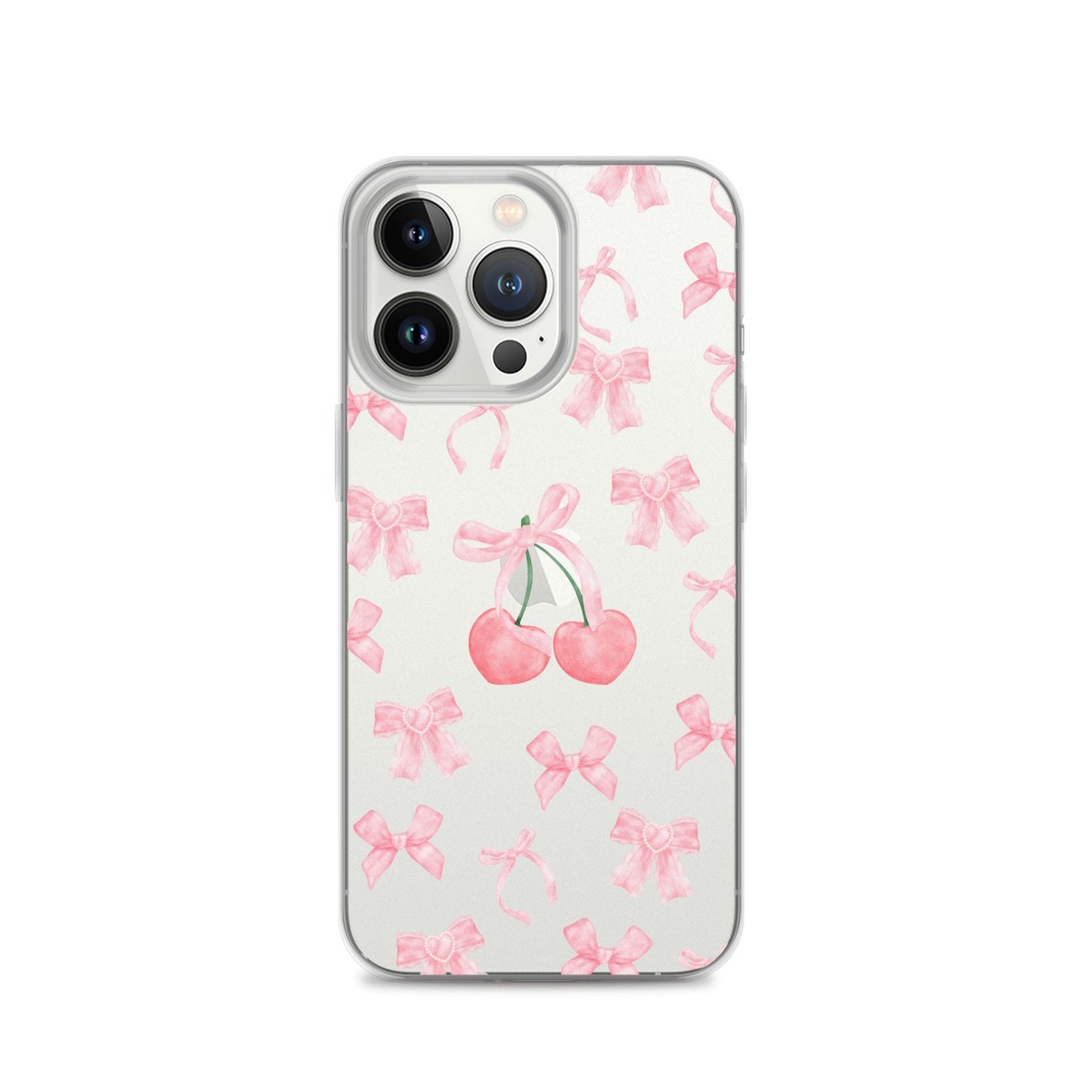 Cherry Bows Clear iPhone Case