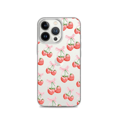 Sweet Strawberries Clear iPhone Case