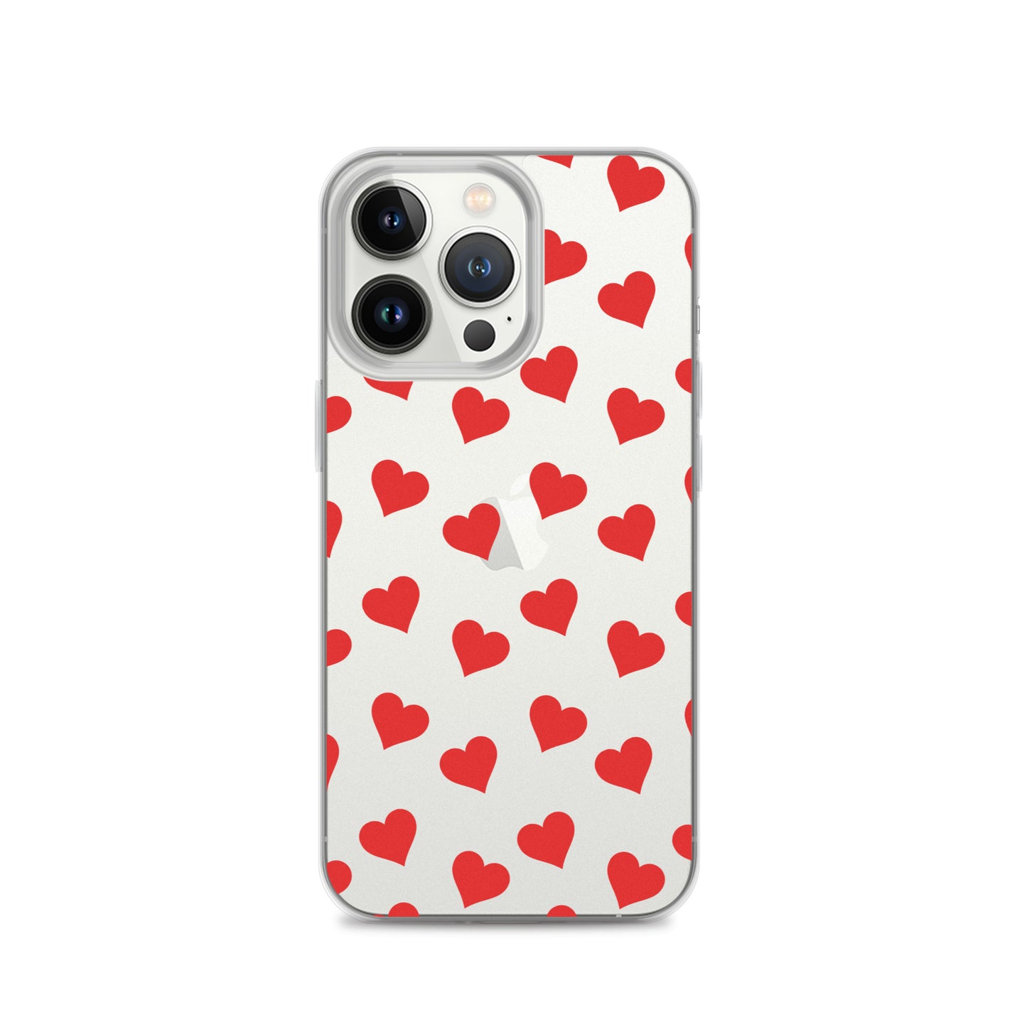 Red Hearts Clear iPhone Case