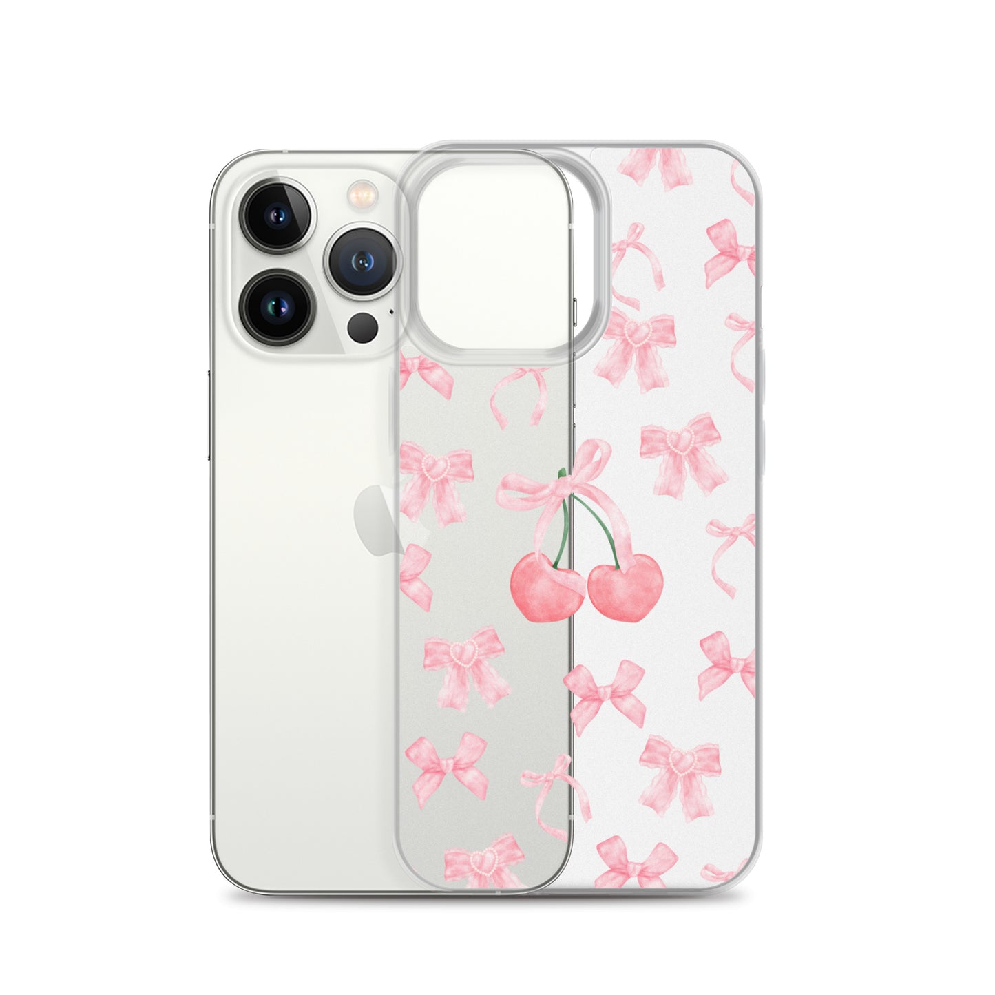 Cherry Bows Clear iPhone Case