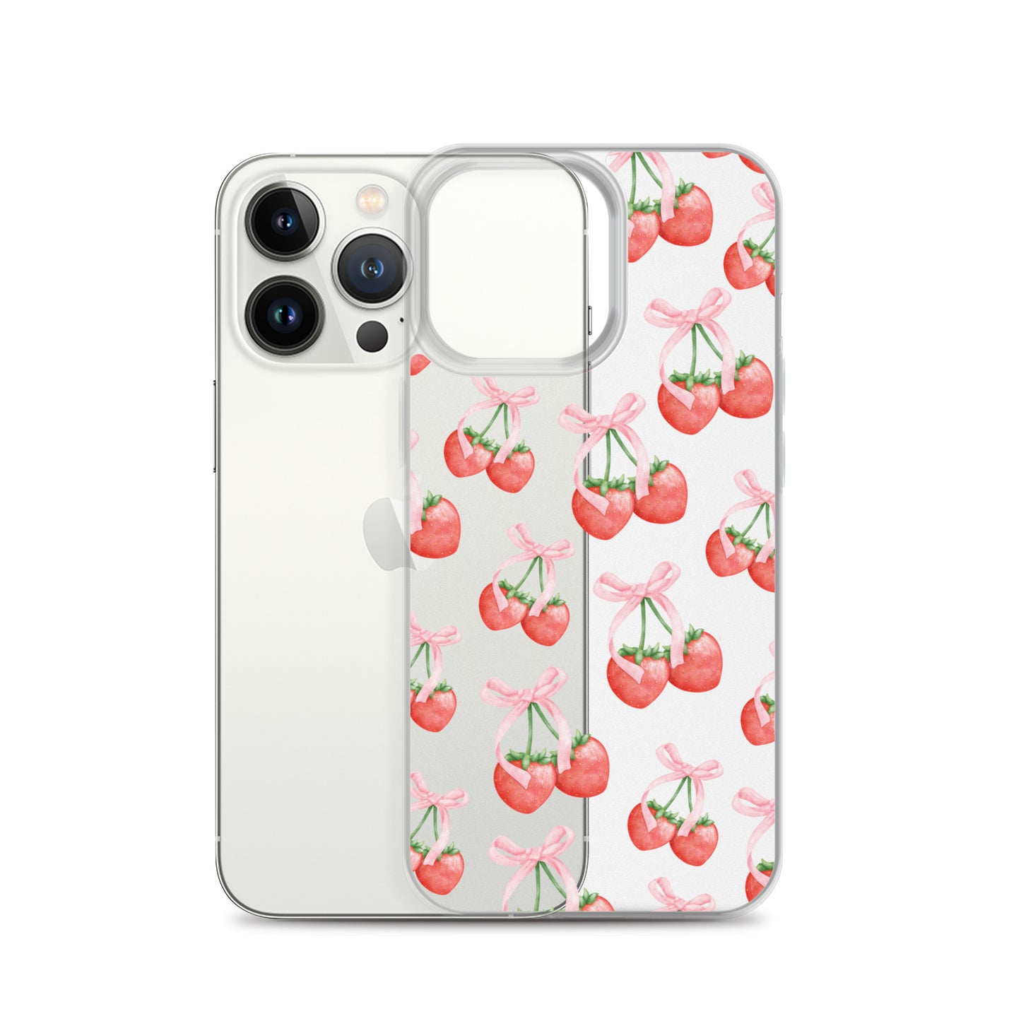 Sweet Strawberries Clear iPhone Case