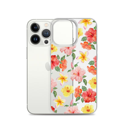 Hibiscus Bloom Clear iPhone Case