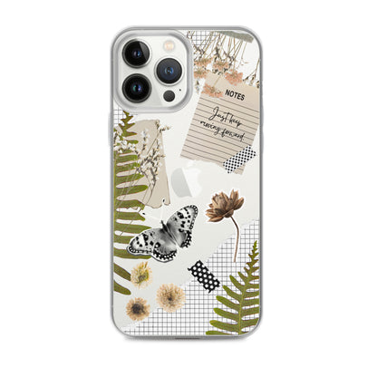 Boho Collage Clear iPhone Case iPhone 13 Pro Max
