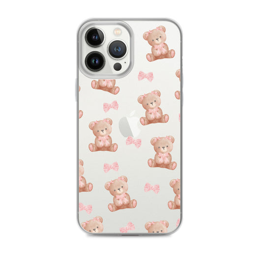 Bow Bear Clear iPhone Case