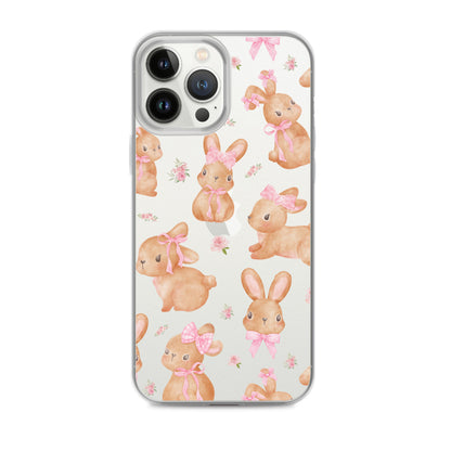 Bow Bunny Clear iPhone Case