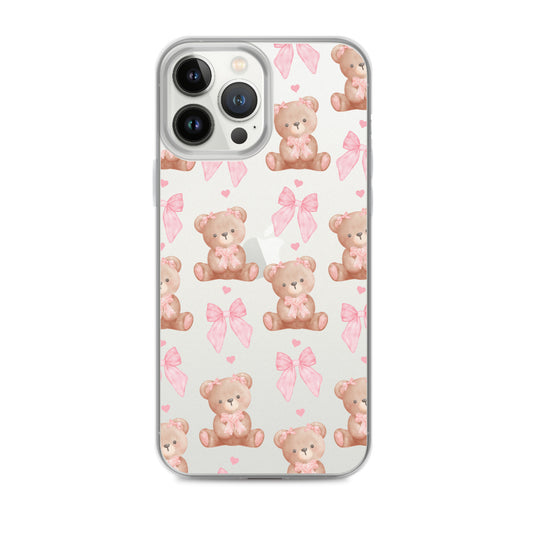 Bows & Bears Clear iPhone Case