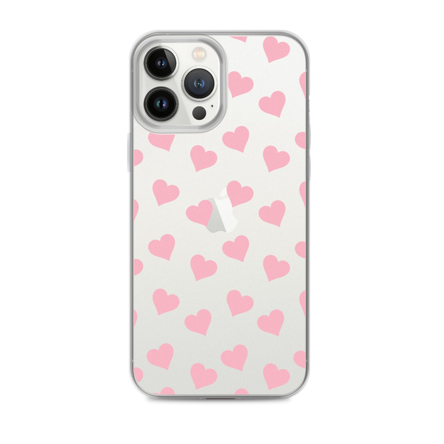 Pink Hearts Clear iPhone Case