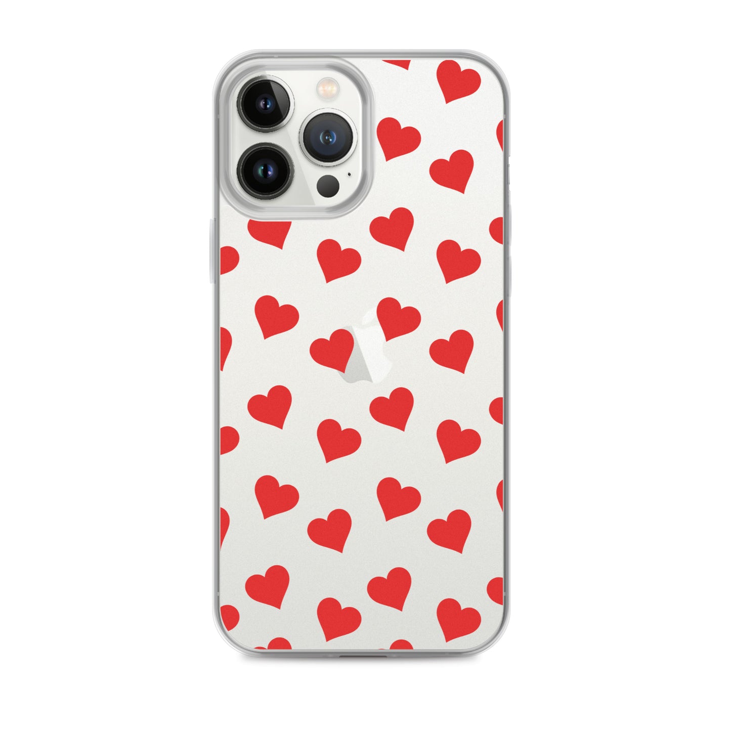 Red Hearts Clear iPhone Case