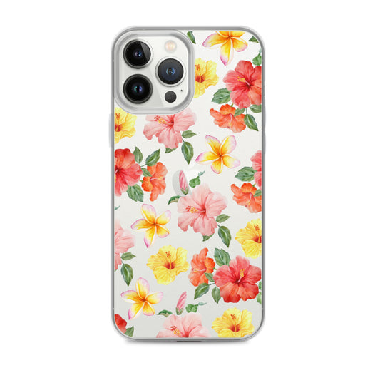 Hibiscus Bloom Clear iPhone Case