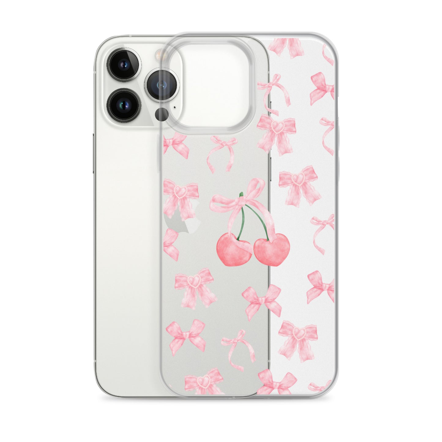 Cherry Bows Clear iPhone Case