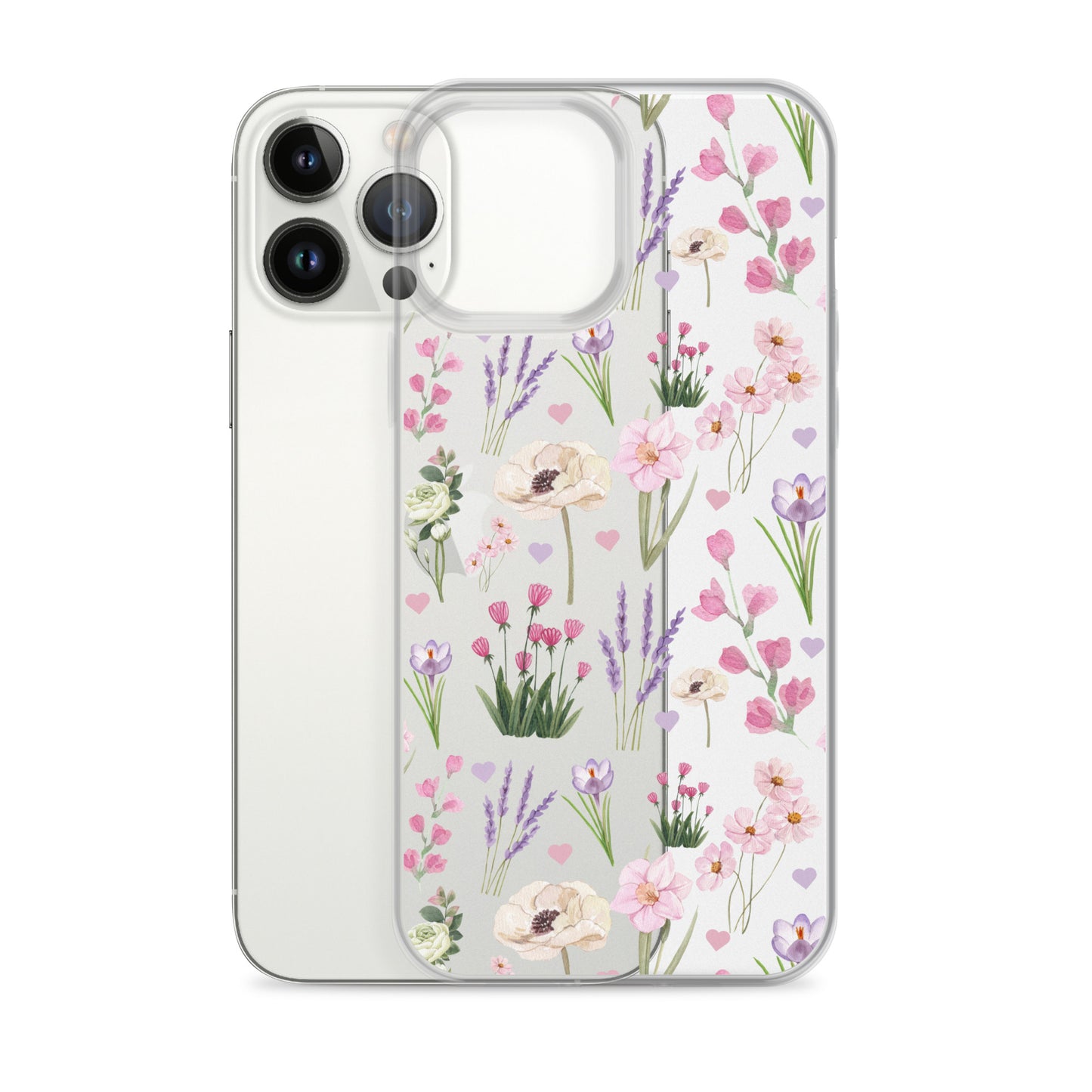 Purple Garden Clear iPhone Case