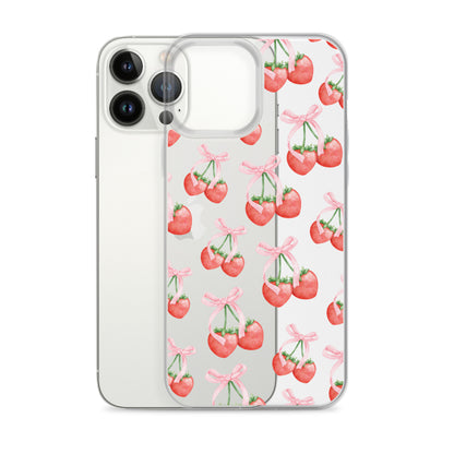 Sweet Strawberries Clear iPhone Case