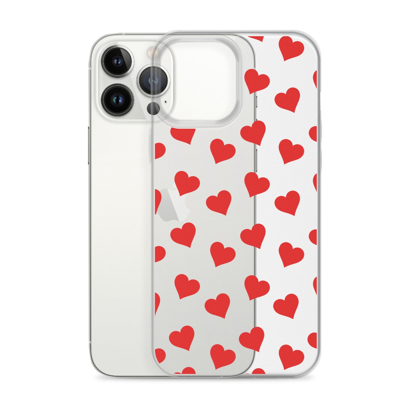 Red Hearts Clear iPhone Case