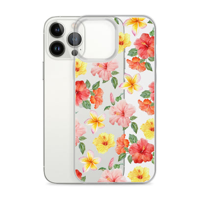 Hibiscus Bloom Clear iPhone Case