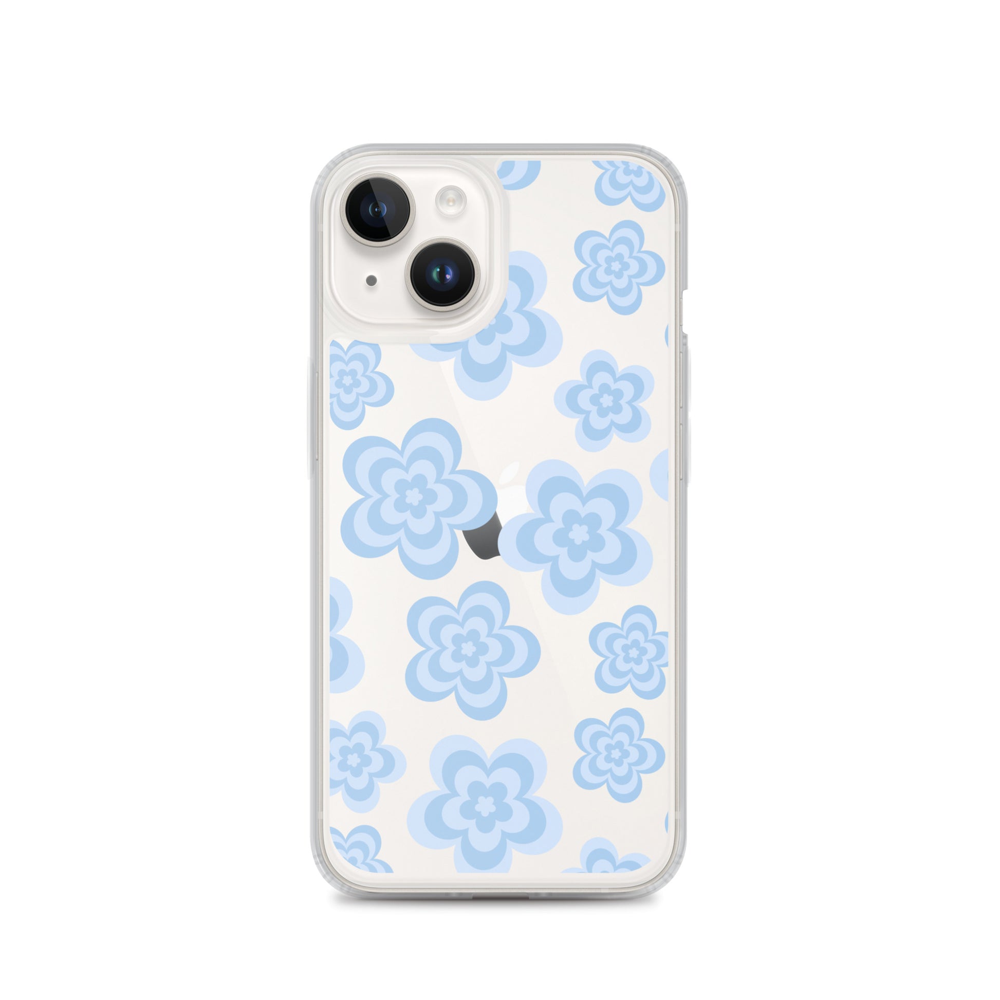 Blue Floral Clear iPhone Case iPhone 14
