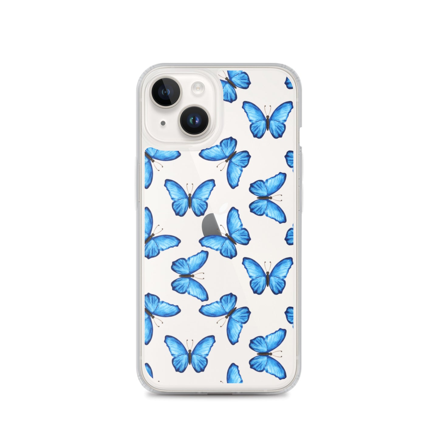Blue Butterfly Clear iPhone Case iPhone 14