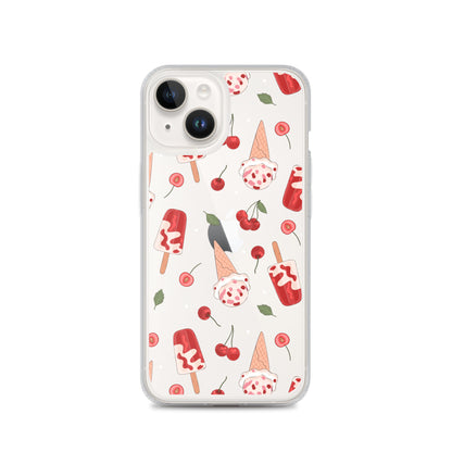 Cherry Ice Cream Clear iPhone Case iPhone 14