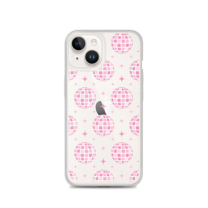 Pink Disco Clear iPhone Case iPhone 14