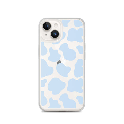 Blue Cow Clear iPhone Case iPhone 14