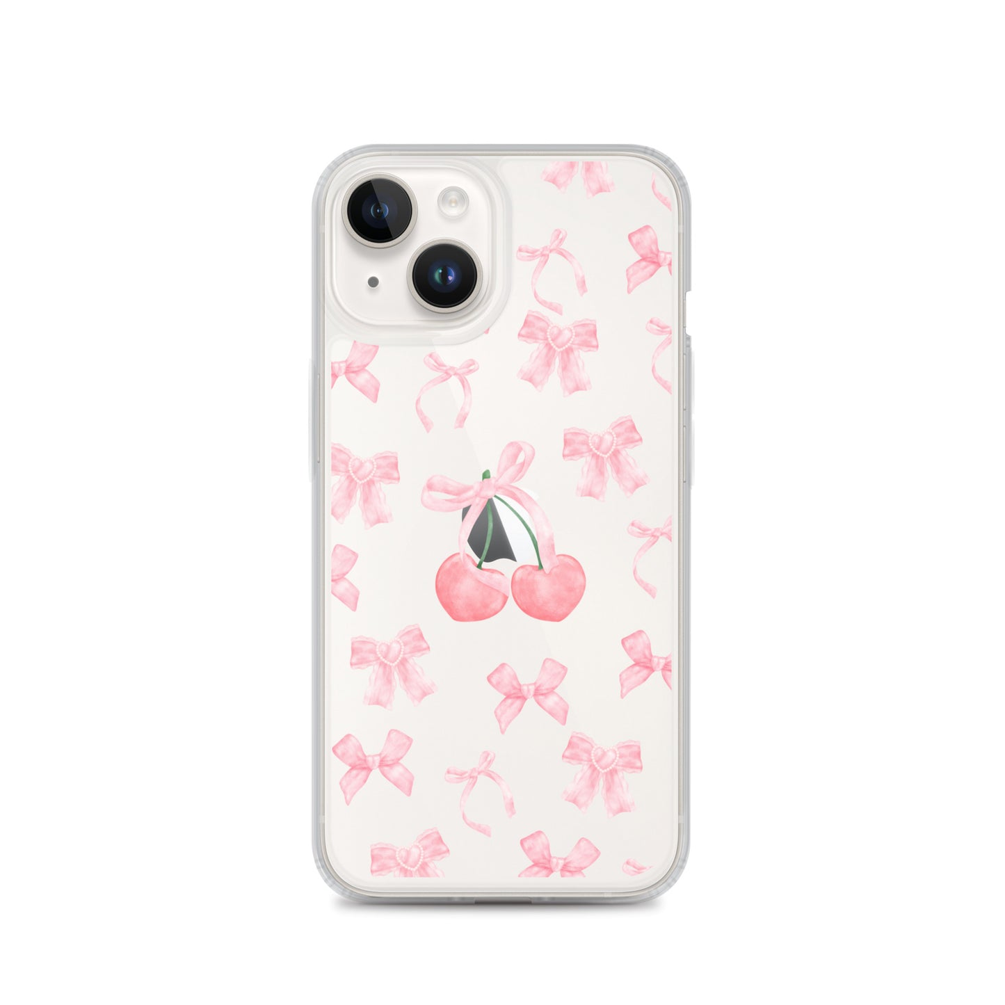 Cherry Bows Clear iPhone Case