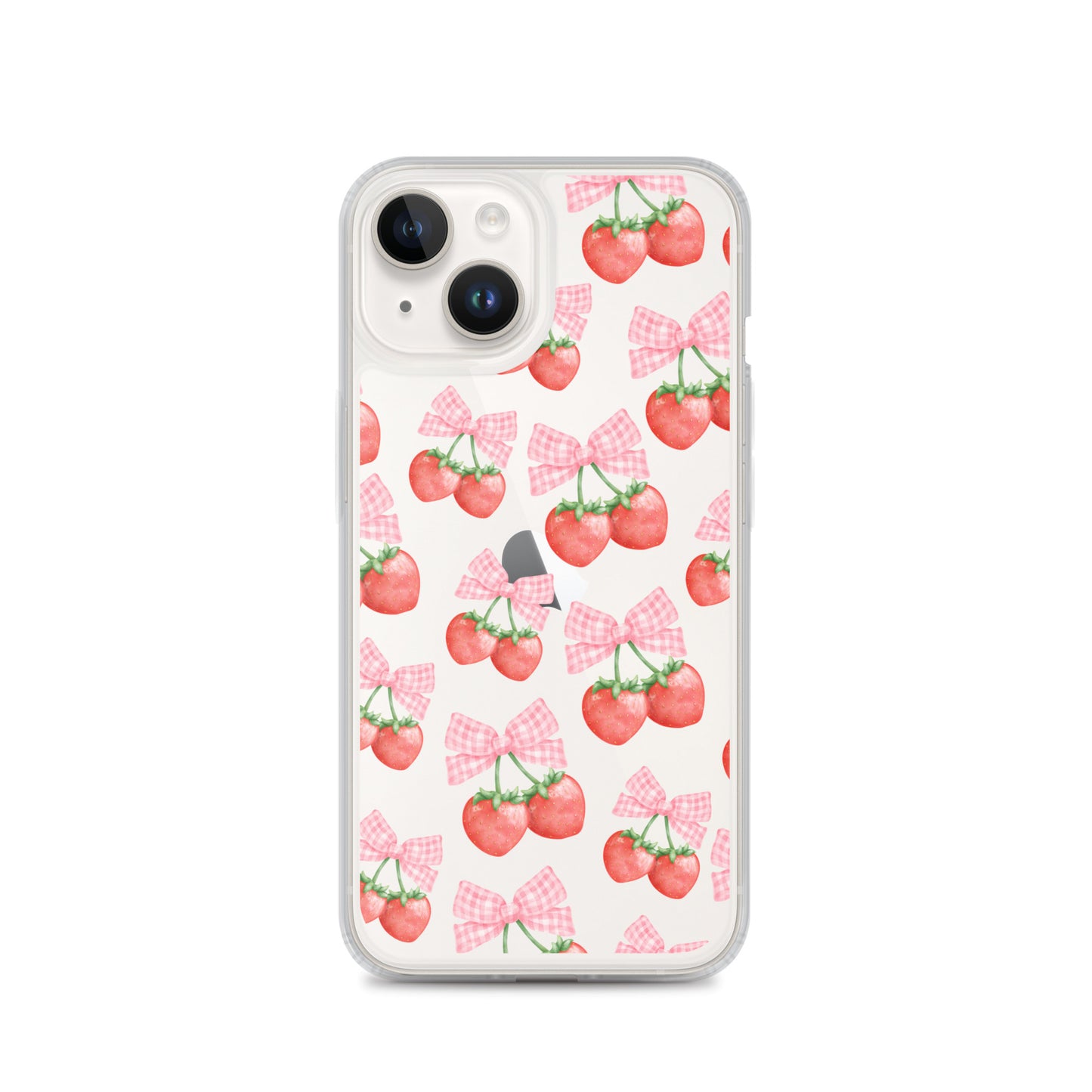 Strawberry Bows Clear iPhone Case