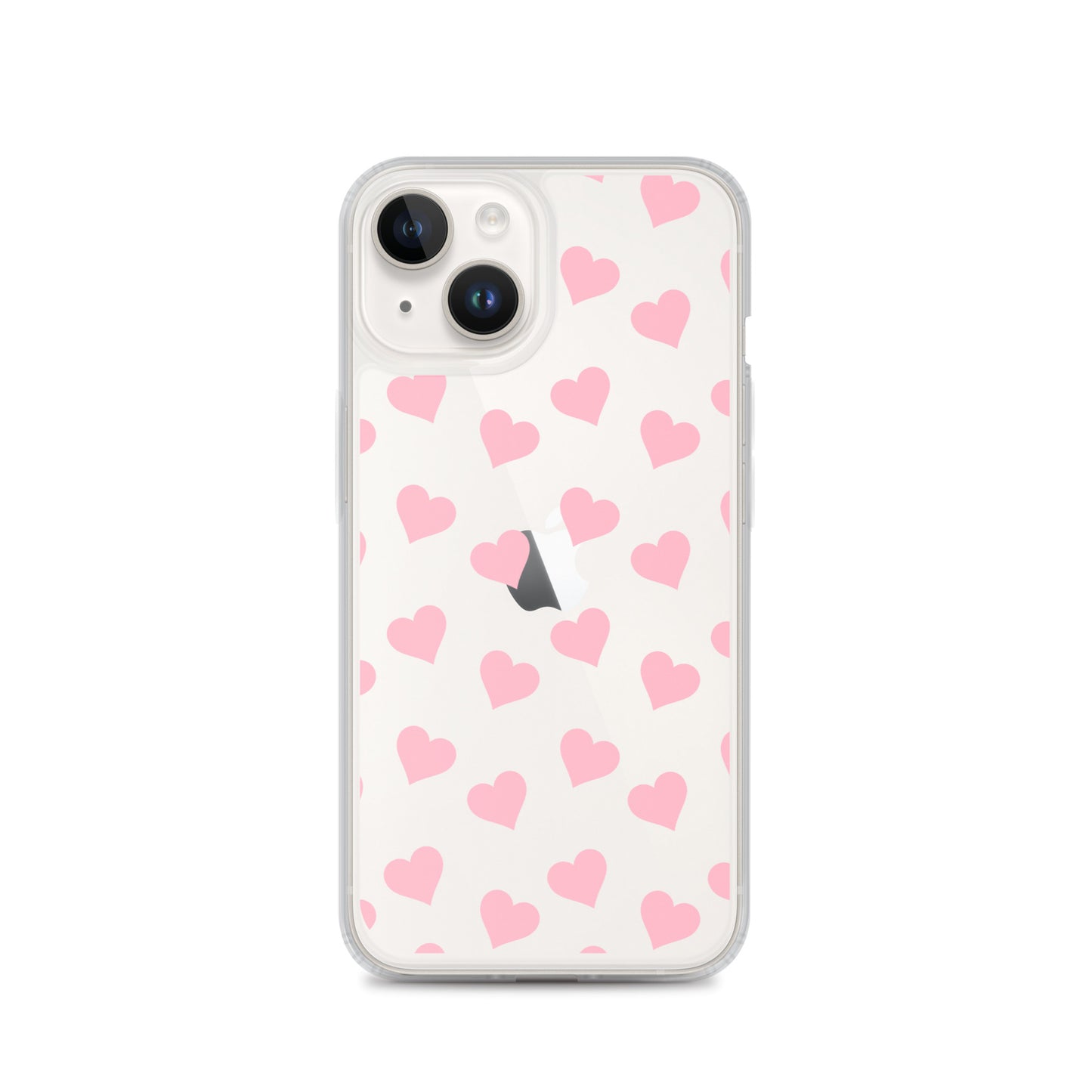 Pink Hearts Clear iPhone Case