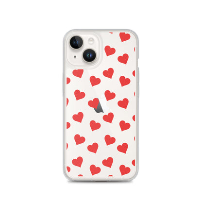 Red Hearts Clear iPhone Case