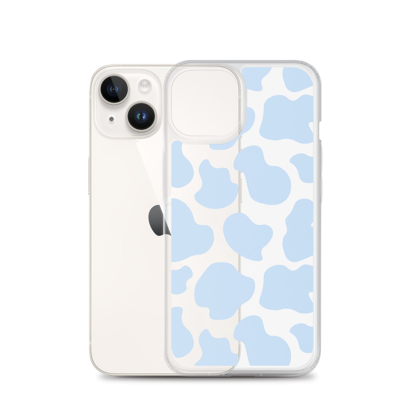Blue Cow Clear iPhone Case
