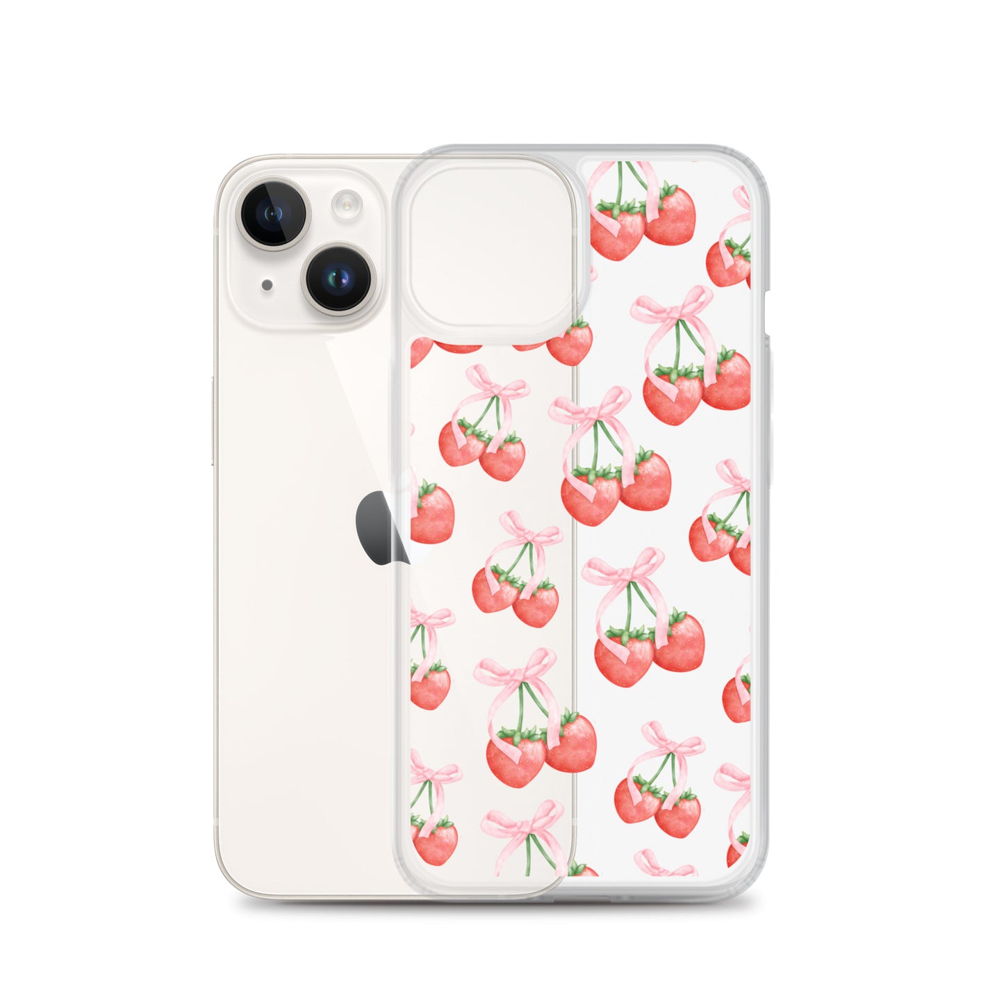 Sweet Strawberries Clear iPhone Case