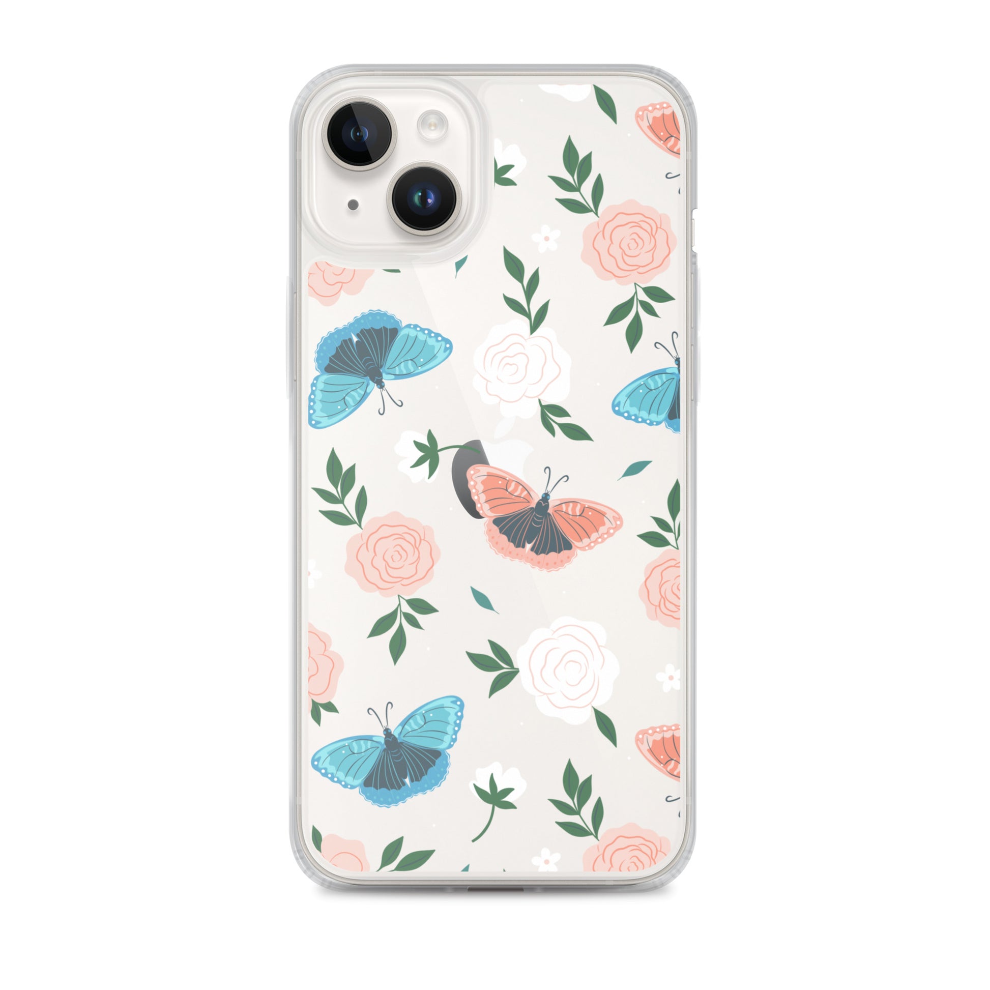 White Blossom Clear iPhone Case iPhone 14 Plus