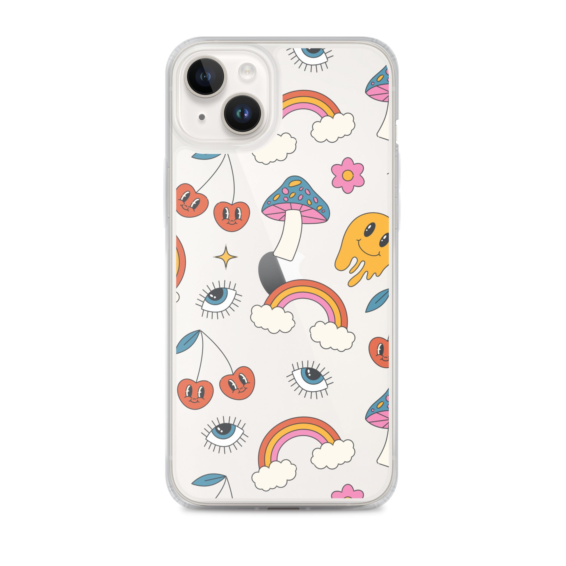 Rainbow Vibes Clear iPhone Case iPhone 14 Plus