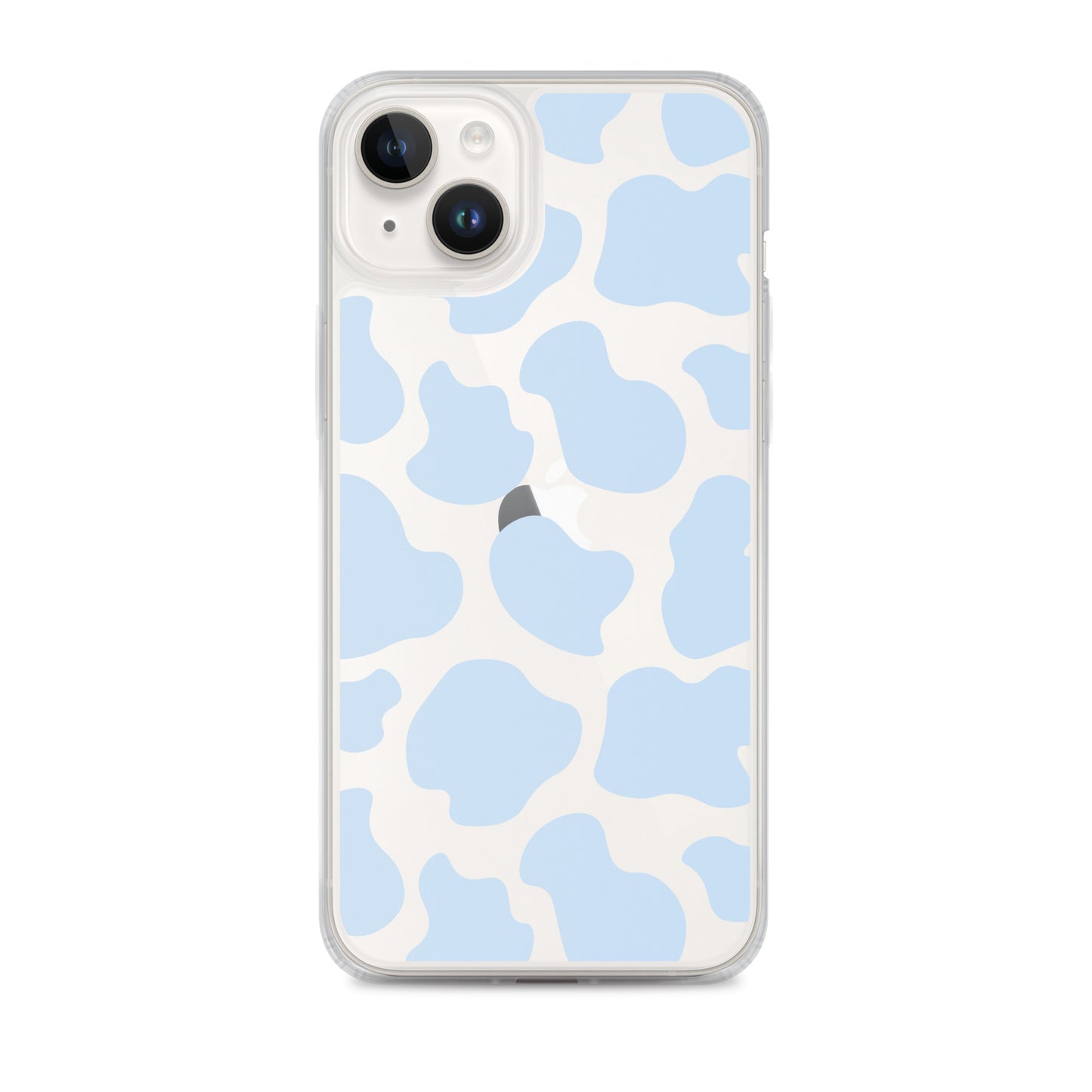 Blue Cow Clear iPhone Case iPhone 14 Plus