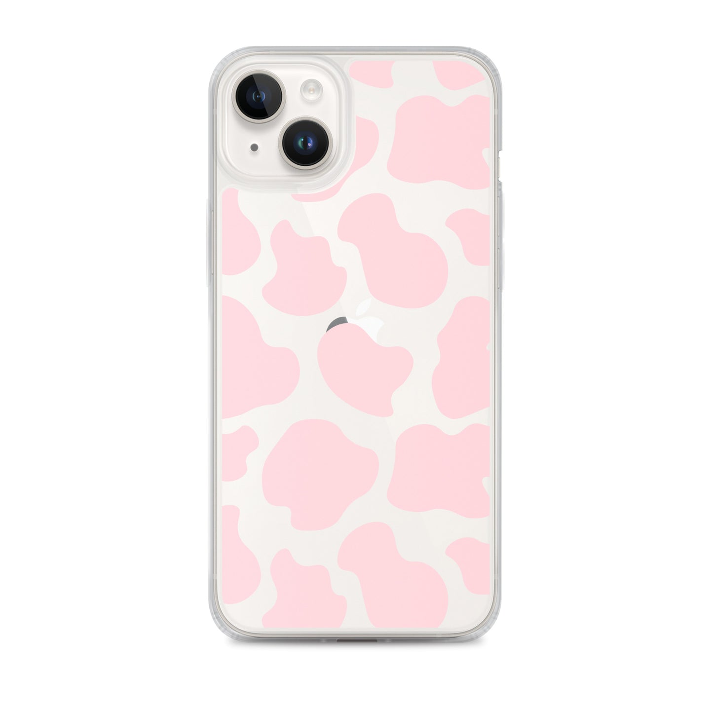 Pink Cow Clear iPhone Case iPhone 14 Plus