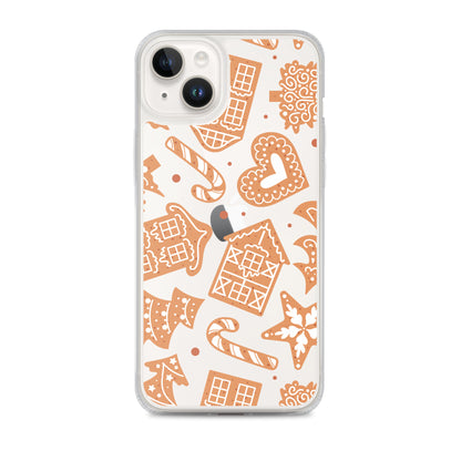 Gingerbread Clear iPhone Case iPhone 14 Plus