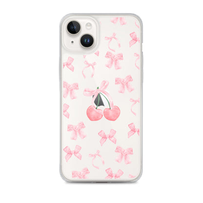 Cherry Bows Clear iPhone Case