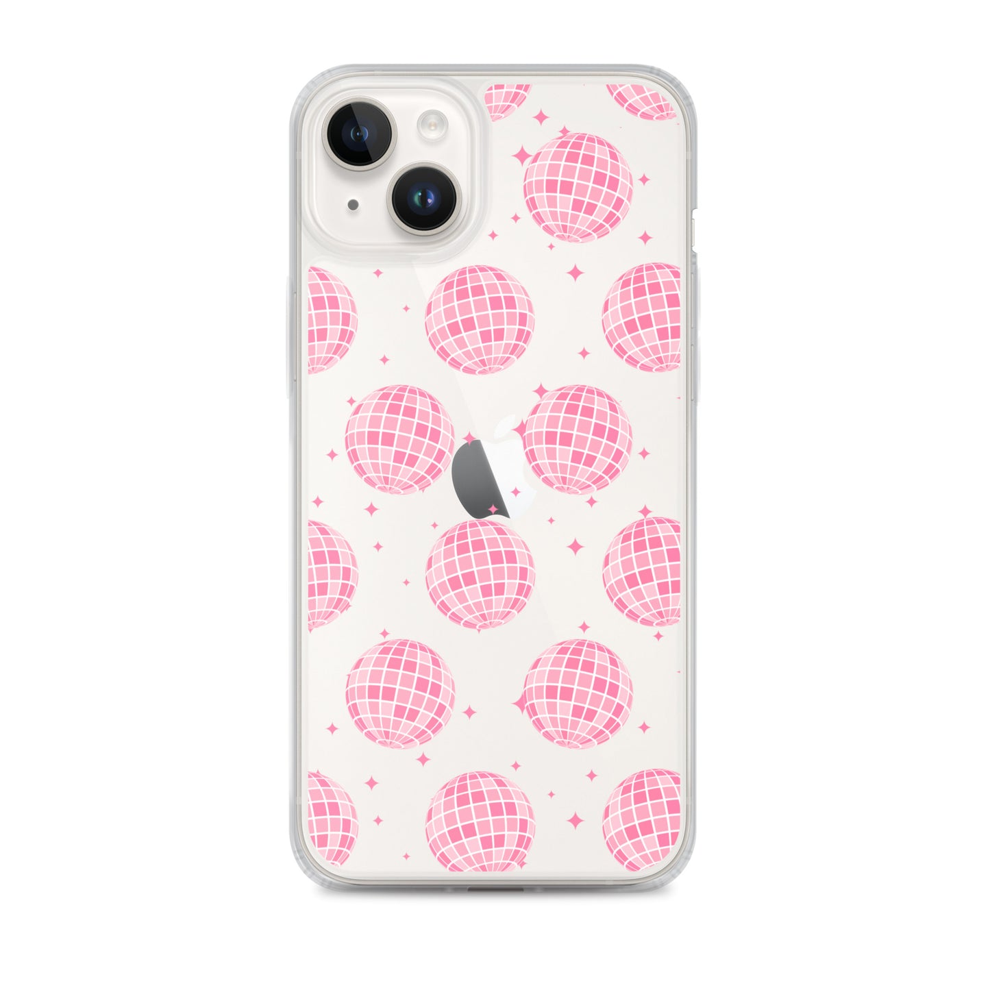 Pink Disco Balls Clear iPhone Case