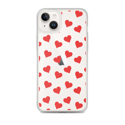 Red Hearts Clear iPhone Case