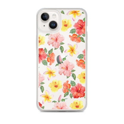 Hibiscus Bloom Clear iPhone Case