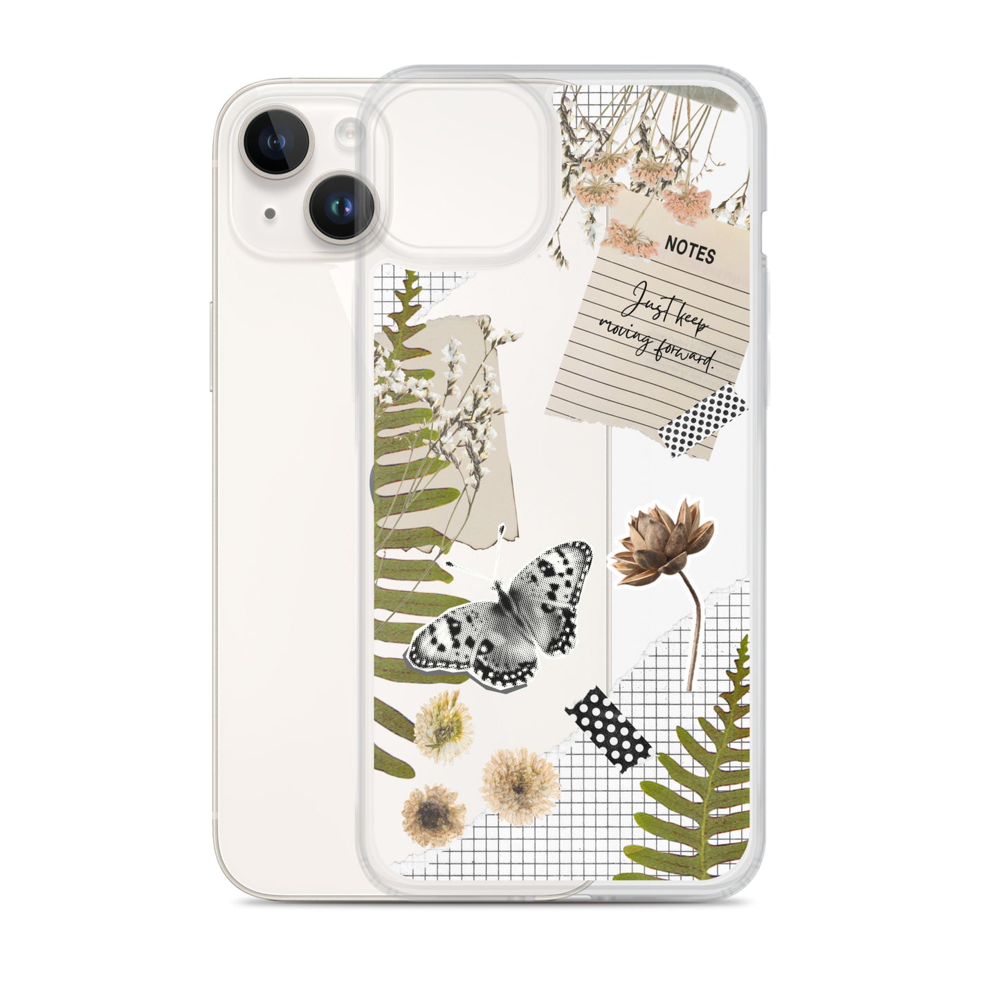 Boho Collage Clear iPhone Case