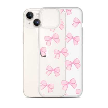 Pink Bows Clear iPhone Case