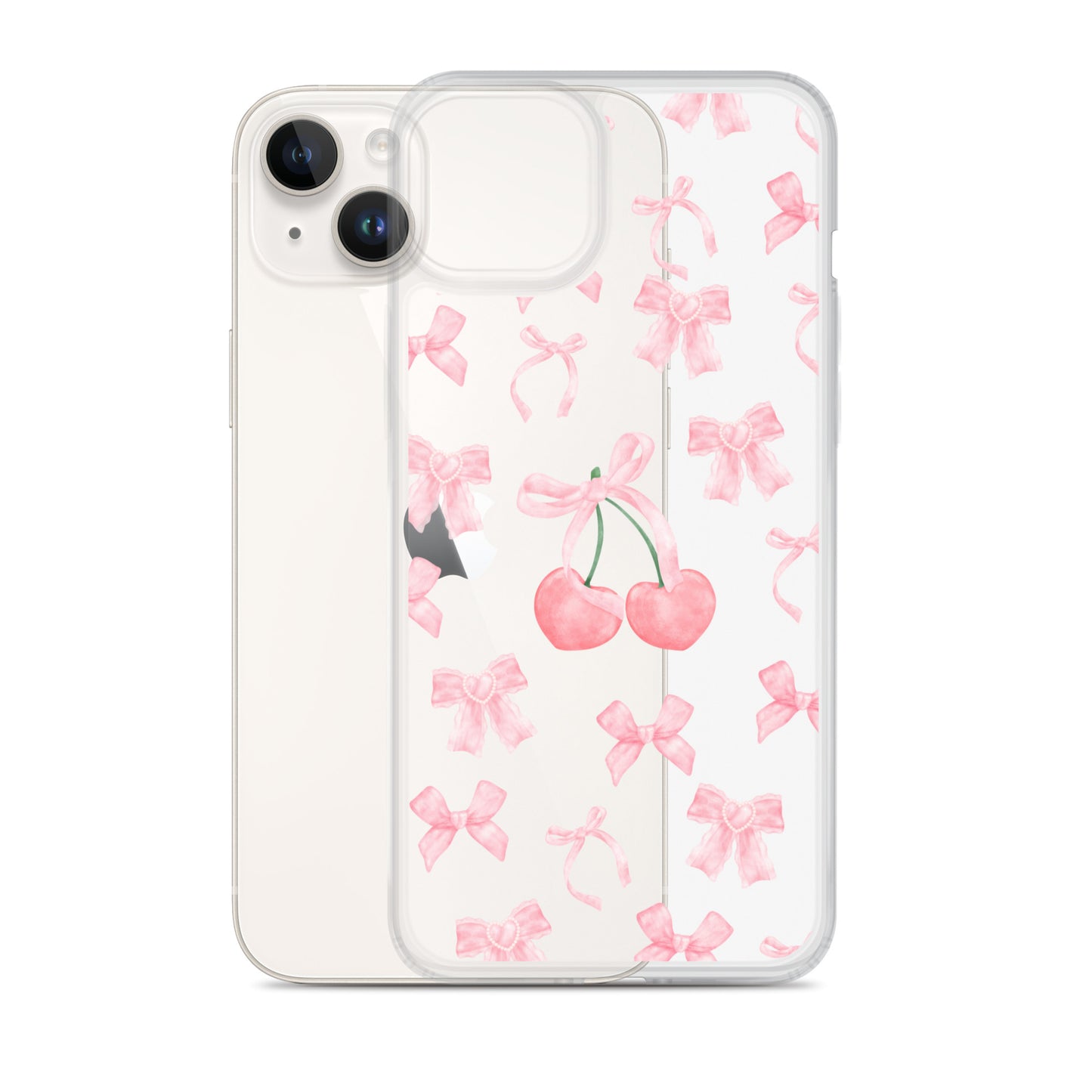 Cherry Bows Clear iPhone Case