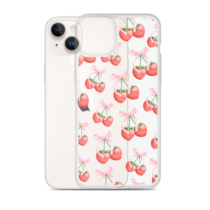 Sweet Strawberries Clear iPhone Case