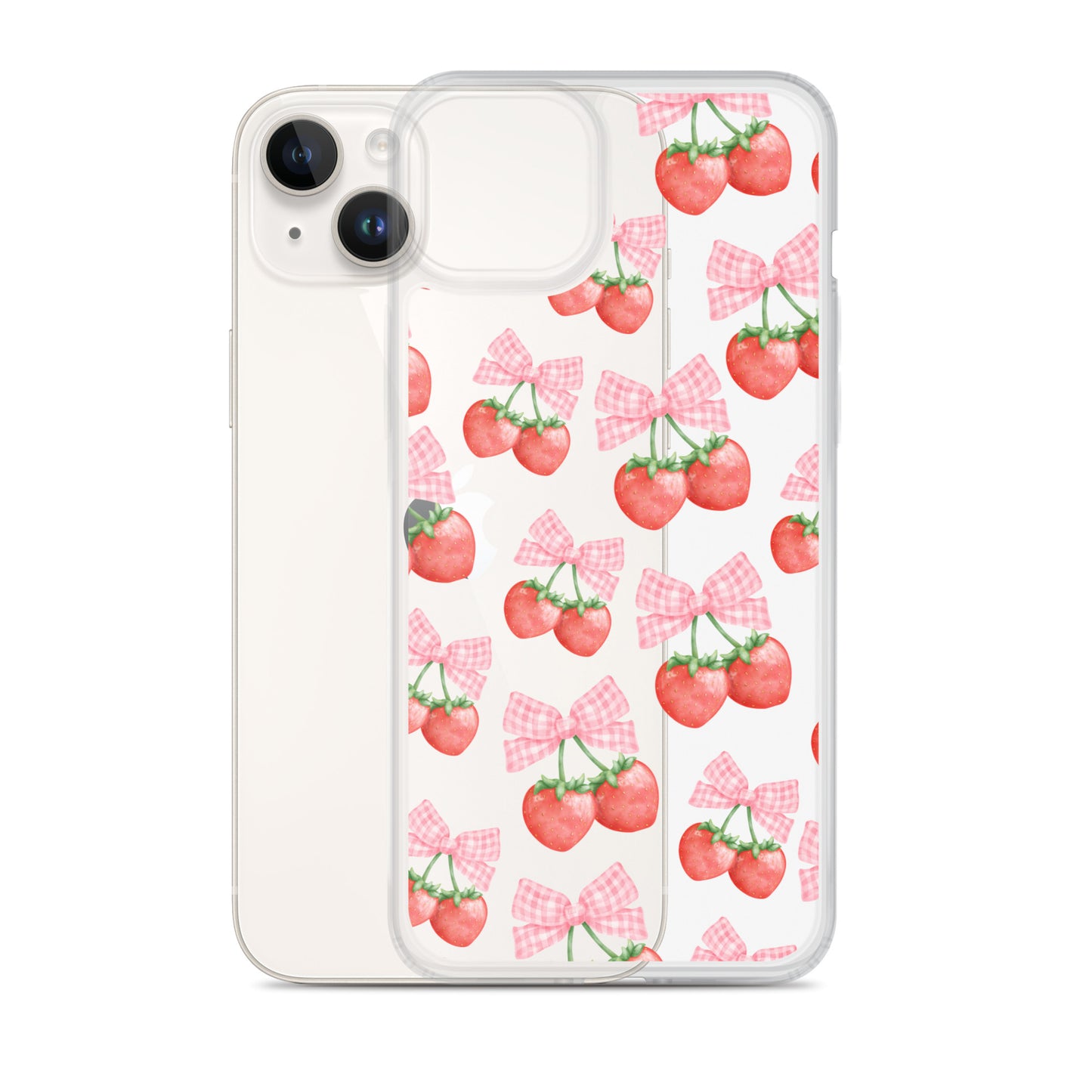 Strawberry Bows Clear iPhone Case