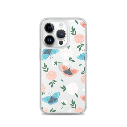 White Blossom Clear iPhone Case iPhone 14 Pro